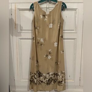 Vintage Royal Creations Made in Hawaii Shift Dress (Size S) (Brown, White, Tan)